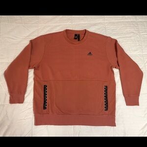 Adidas Post Game Waffle Knit Crew Neck Sweatshirt Mens Large Pink Long Sleeve